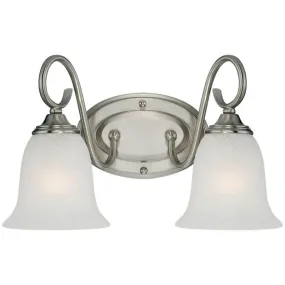 15 in. Vanity Light 2 Lights Nickel Finish