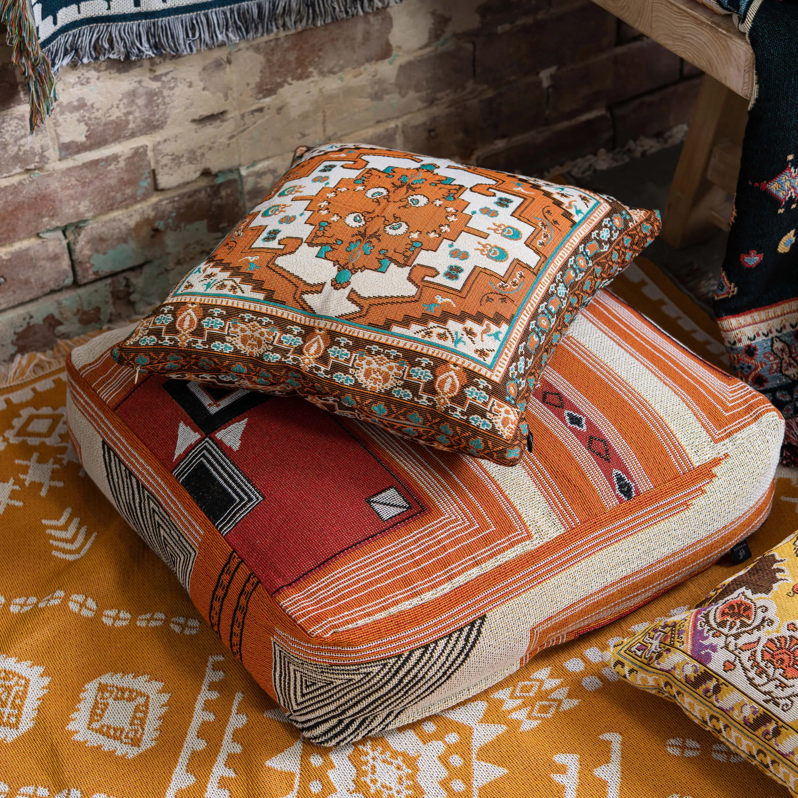 'Come Together' Woven Floor Cushion Cover