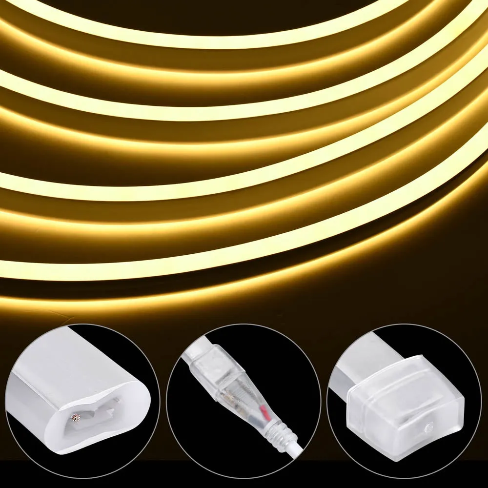 Flexible Warm White Neon Rope Light 50' RF Remote