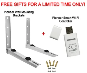 Free Pioneer® Condenser Wall Mounting Brackets   Smart Wi-Fi Controller ($159.99 Value)