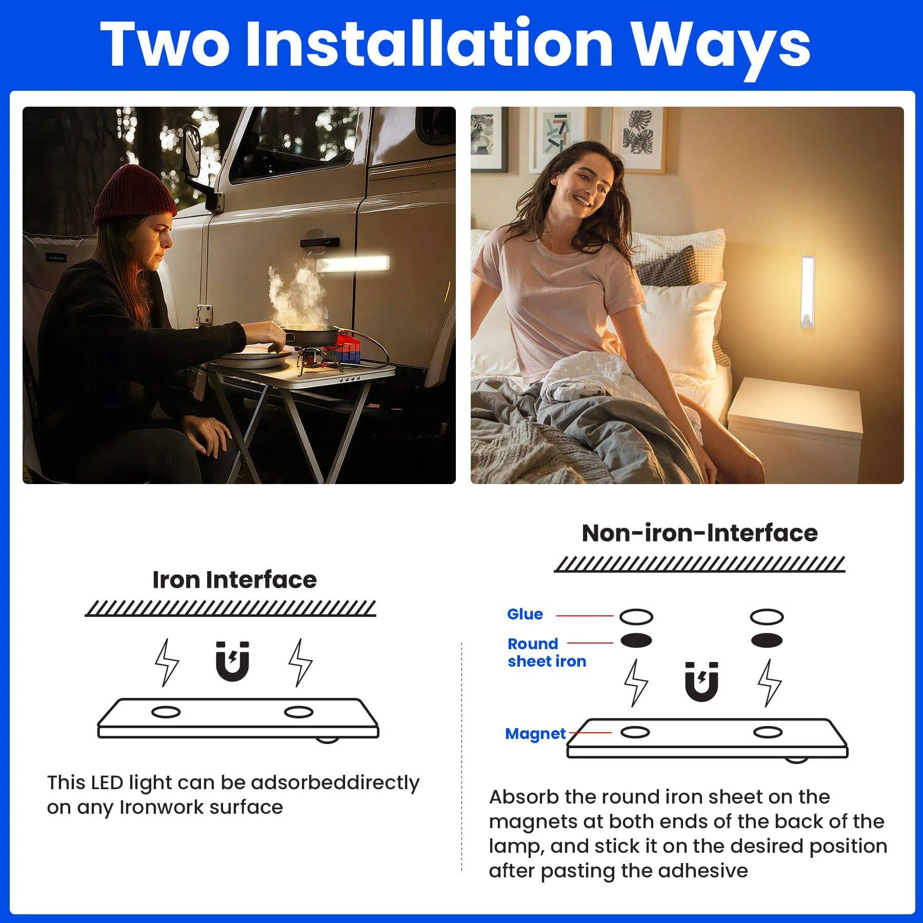 Homelist Cabinet Light with Motion Sensor, Battery Powered Rechargeable