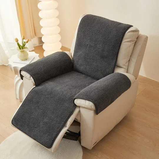 Lamb Velvet Reclining Chair Cover Armrest Chair Covers