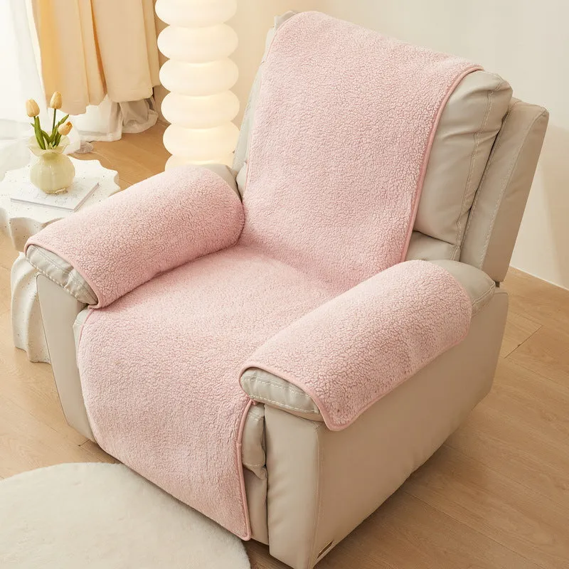 Lamb Velvet Reclining Chair Cover Armrest Chair Covers