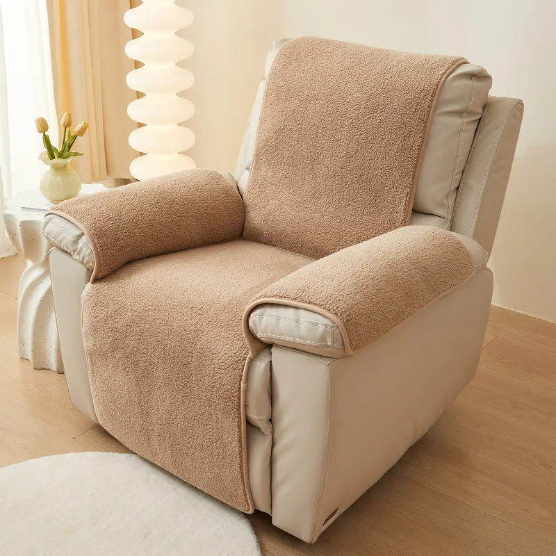 Lamb Velvet Reclining Chair Cover Armrest Chair Covers