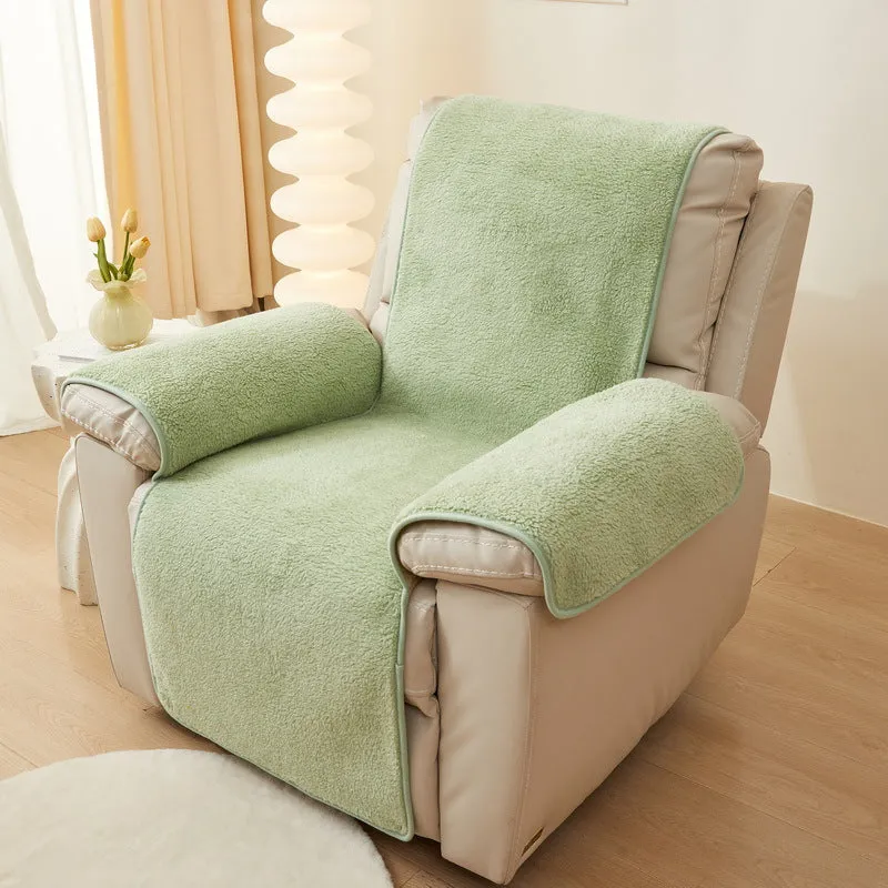 Lamb Velvet Reclining Chair Cover Armrest Chair Covers