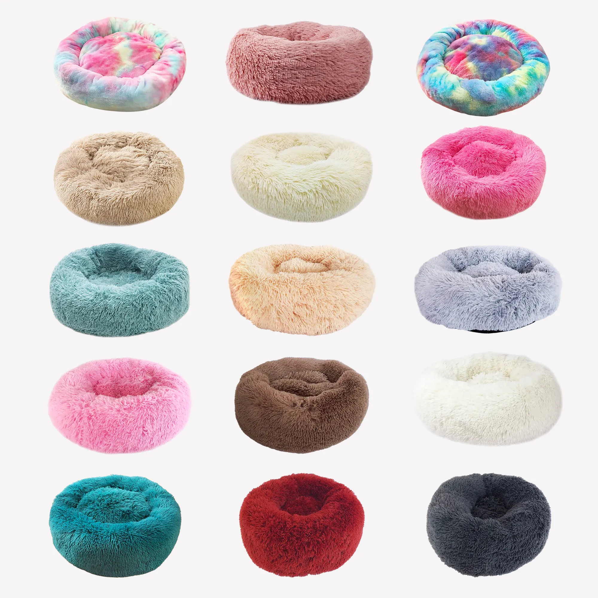 Luxury Doughnut-Style Warm Round Pet Bed for Dogs & Cats