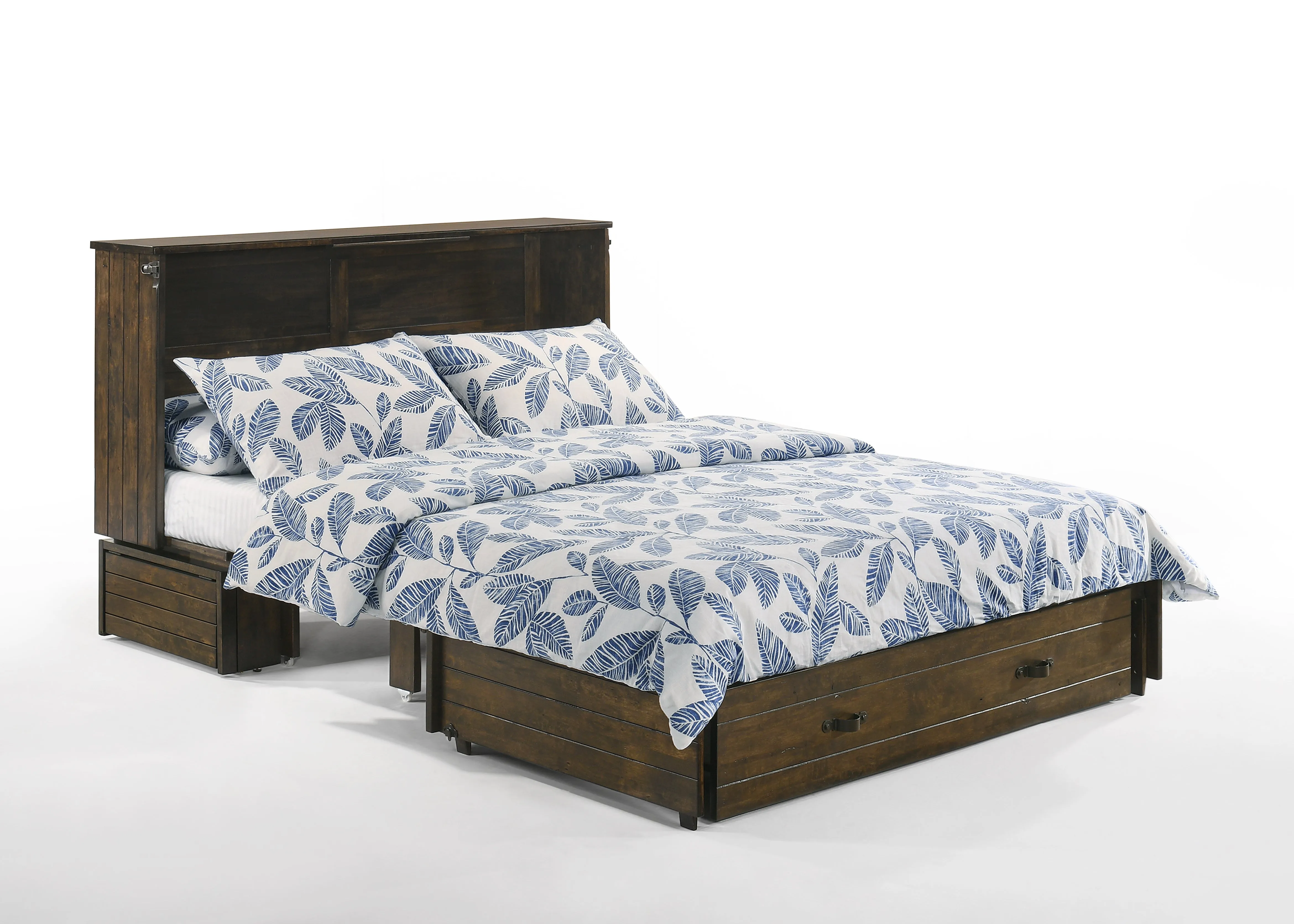 Night and Day Furniture - Ranchero Queen Cabinet Murphy Chest Bed with Mattress