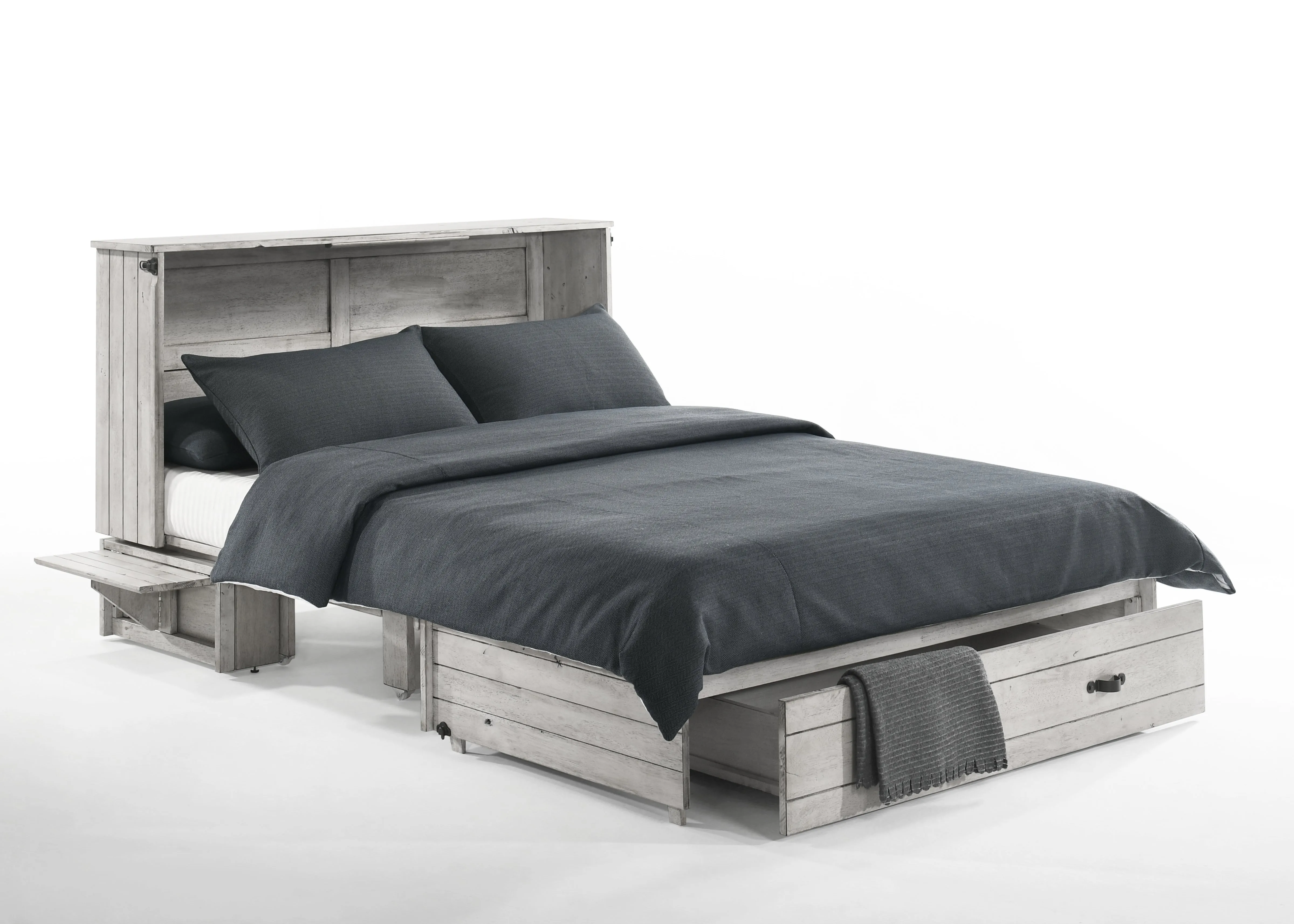 Night and Day Furniture - Ranchero Queen Cabinet Murphy Chest Bed with Mattress