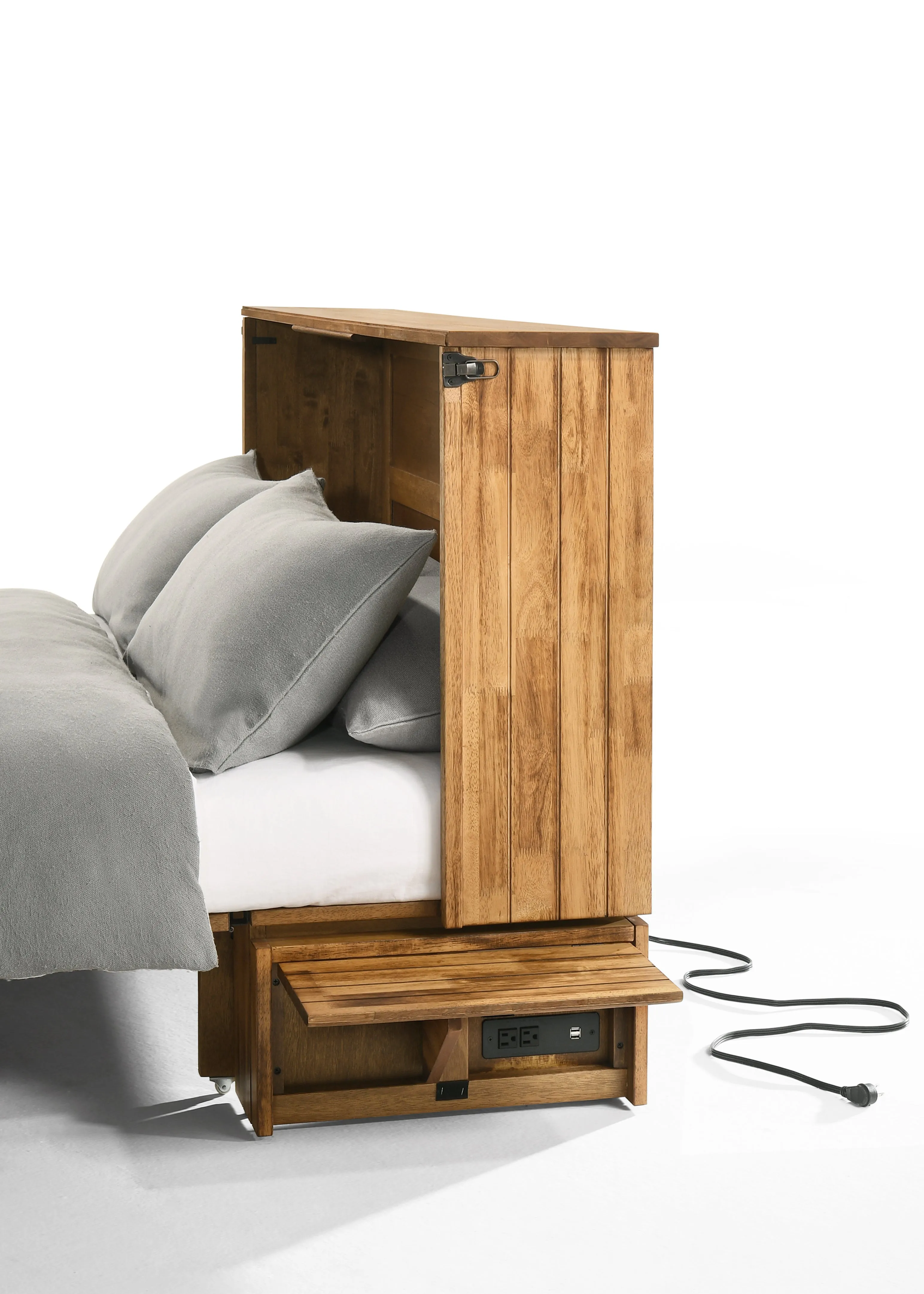 Night and Day Furniture - Ranchero Queen Cabinet Murphy Chest Bed with Mattress