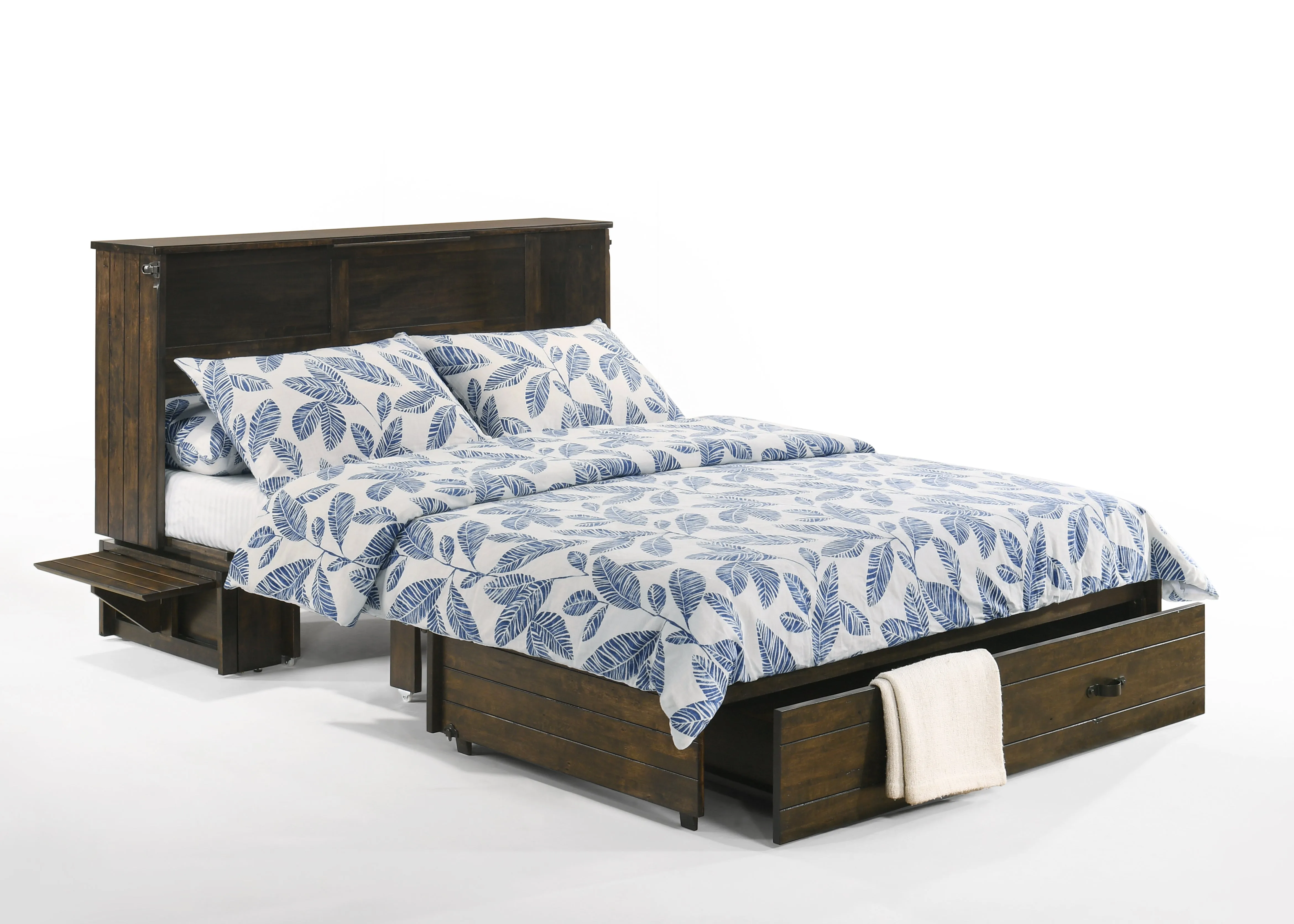 Night and Day Furniture - Ranchero Queen Cabinet Murphy Chest Bed with Mattress