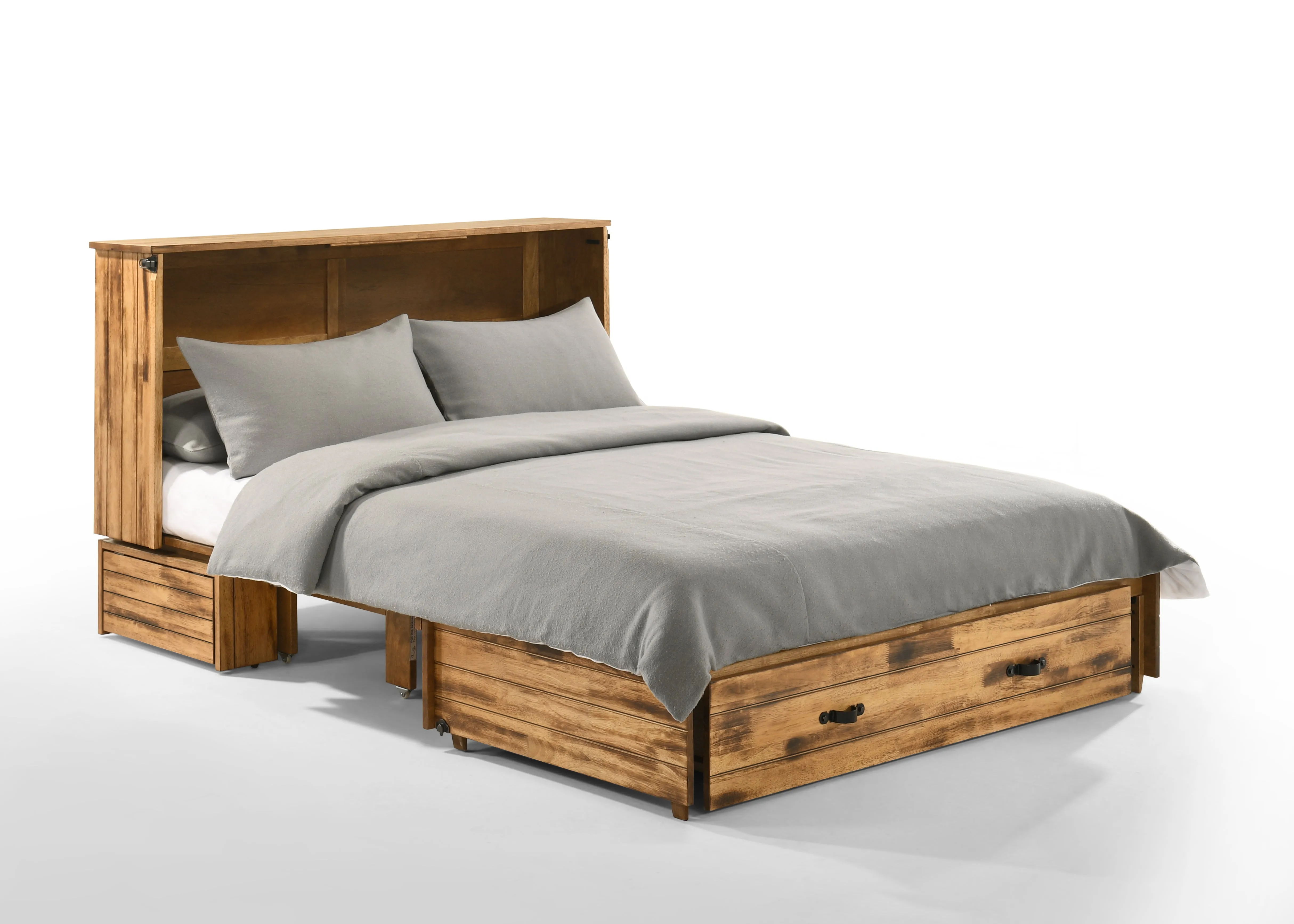 Night and Day Furniture - Ranchero Queen Cabinet Murphy Chest Bed with Mattress