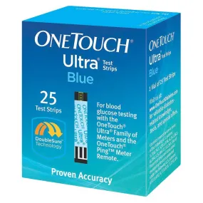 OneTouch Ultra Blue Blood Glucose Test Strip - with DoubleSure Technology, Box of 25