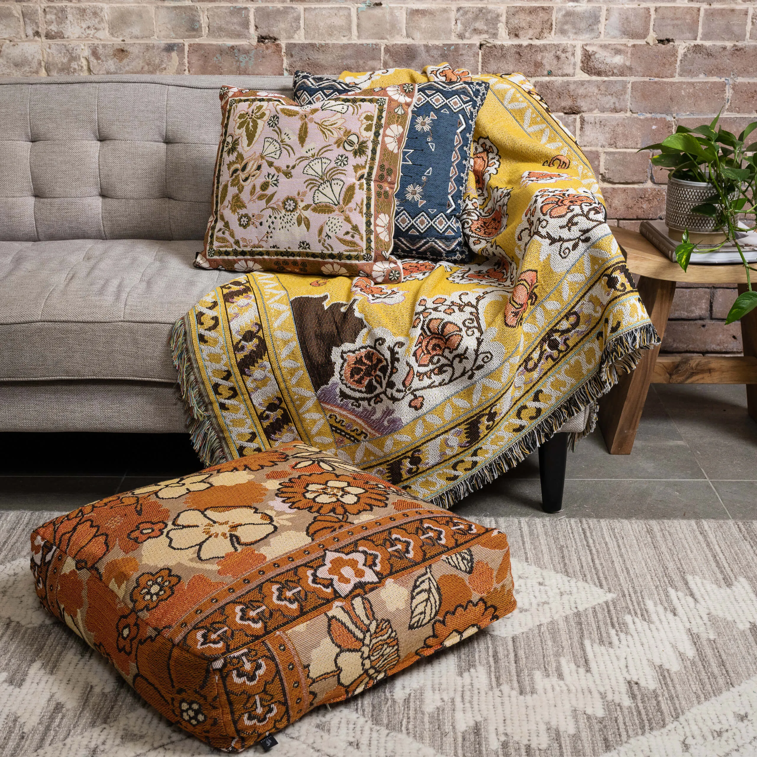 'Penny Lane' Woven Floor Cushion Cover