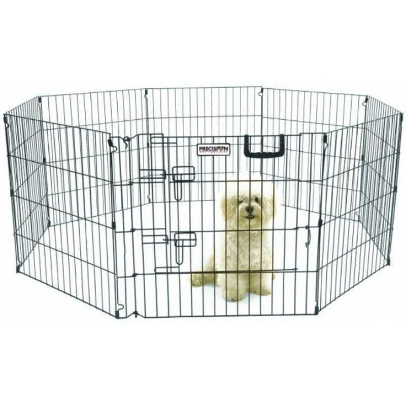 Precision Pet Ultimate Play Yard Exercise Pen - Black - UXP Model (24" Tall - 4' x 4' Square)