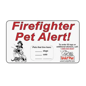 Reflective Fire Fighter Pet Alert Stickers