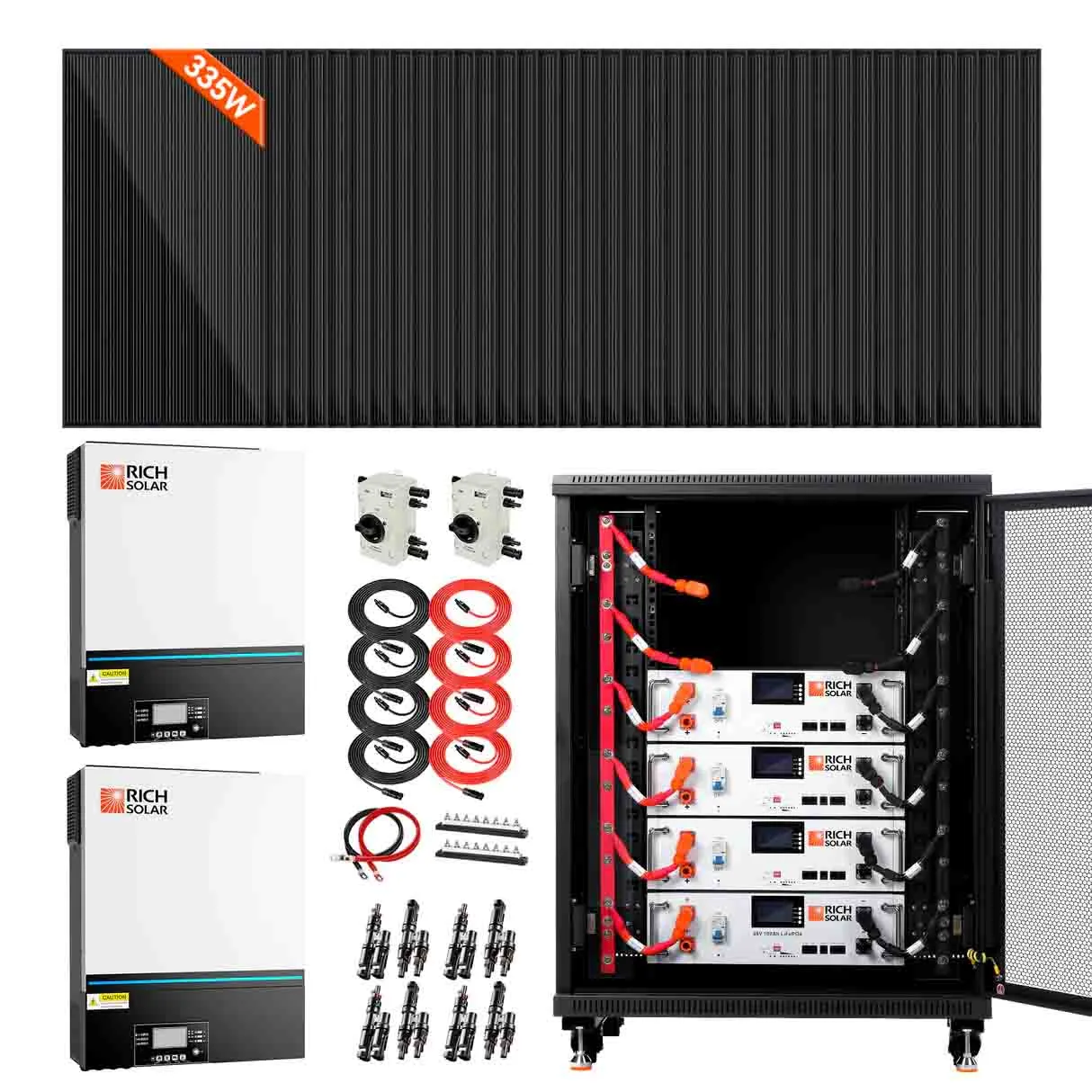 Rich Solar Complete Off-Grid Solar Kit | 13,000W 120/240V Output | 48VDC