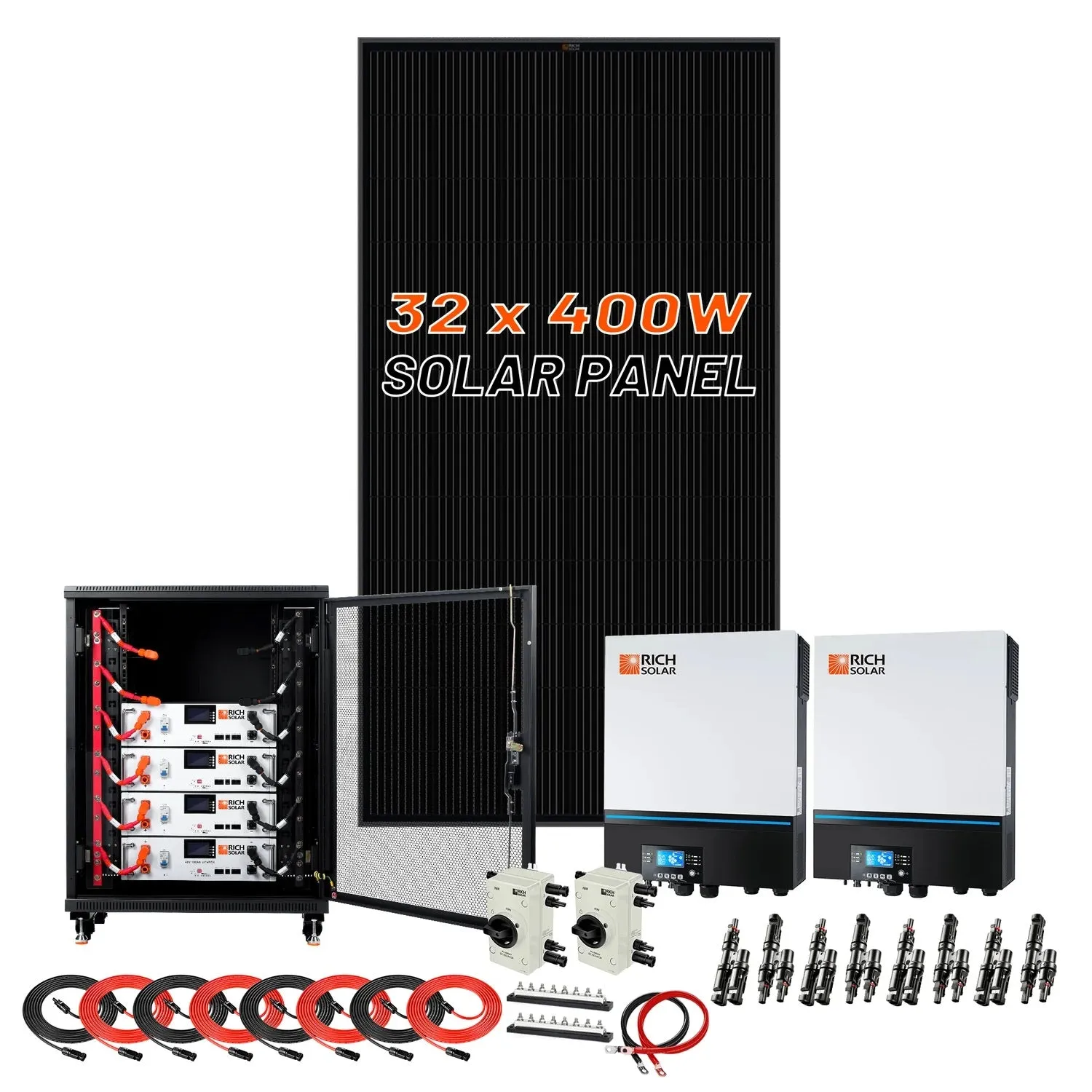 Rich Solar Complete Off-Grid Solar Kit | 13,000W 120/240V Output | 48VDC