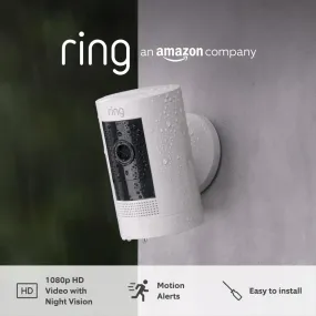 Ring Stick Up Cam Battery HD Wireless Outdoor Security Camera 1080p Video, Two-Way Talk, Wi-Fi, Alexa-Compatible