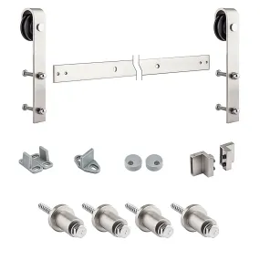 Satin Nickel 72 inch Interior Sliding Door Hardware