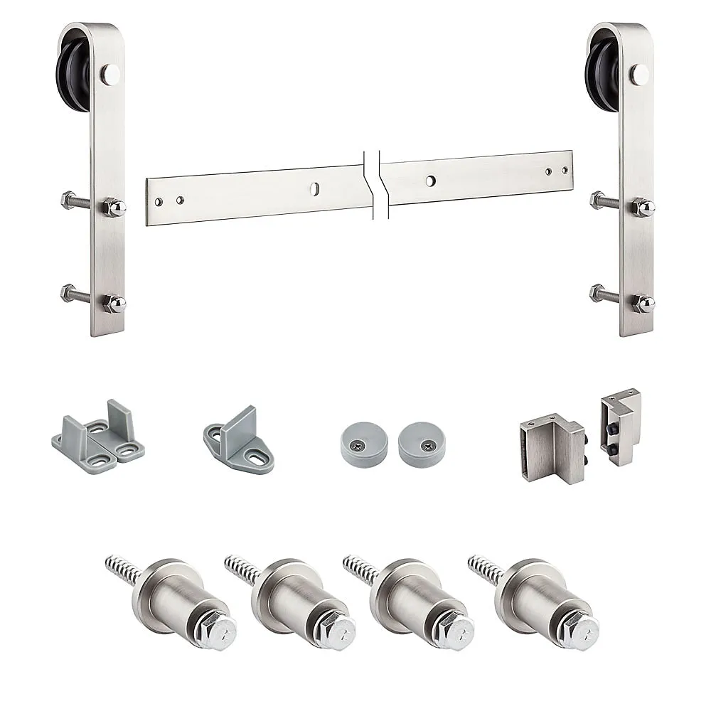 Satin Nickel 72 inch Interior Sliding Door Hardware