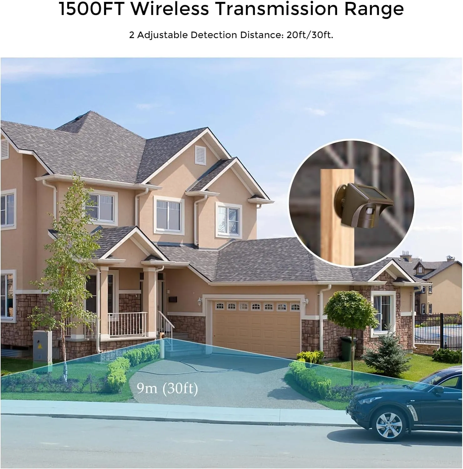 Solar Wireless Driveway Alarm - 1/2 Mile Long Range