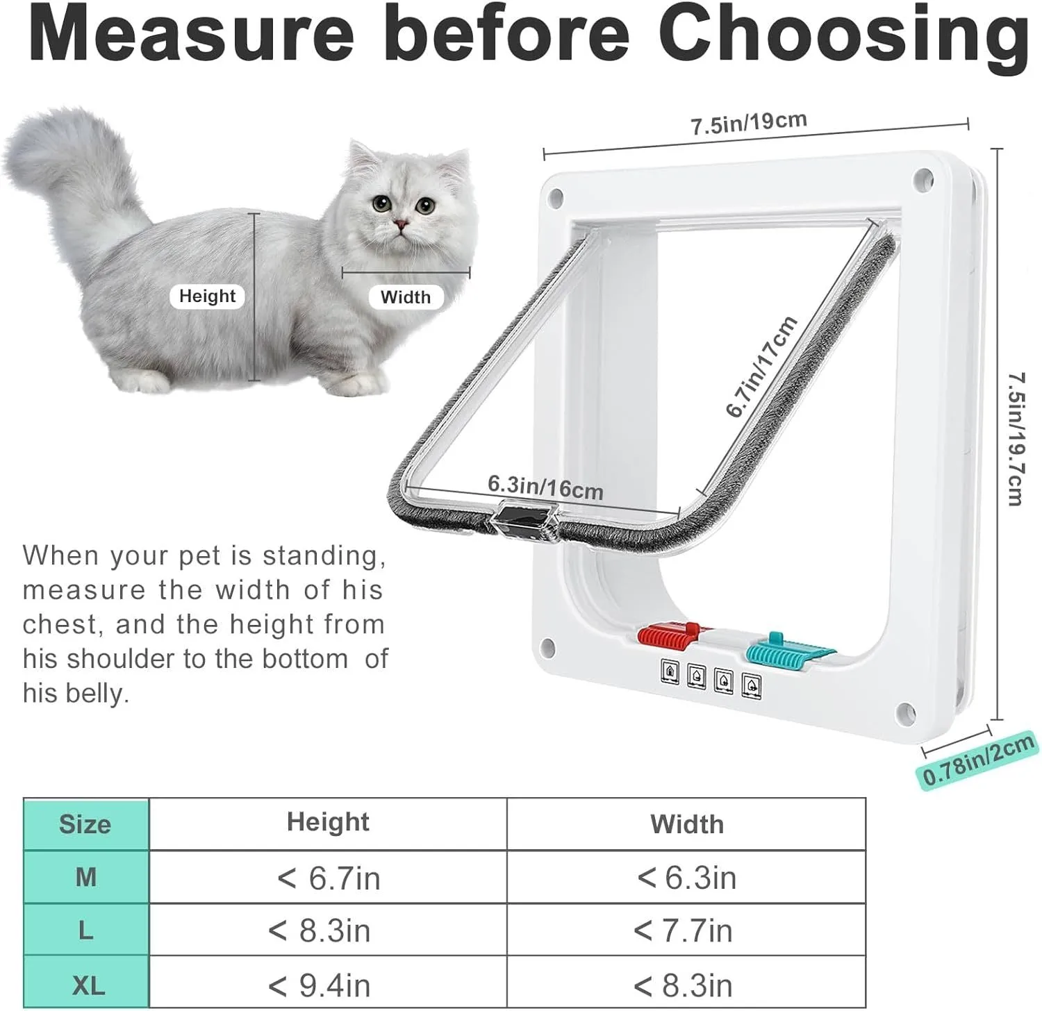 Thin Cat Door For Windows Pet Doors And Sliding Door Safety Pet Door With  Lock Weatherproof Cat Flap For Thin Door