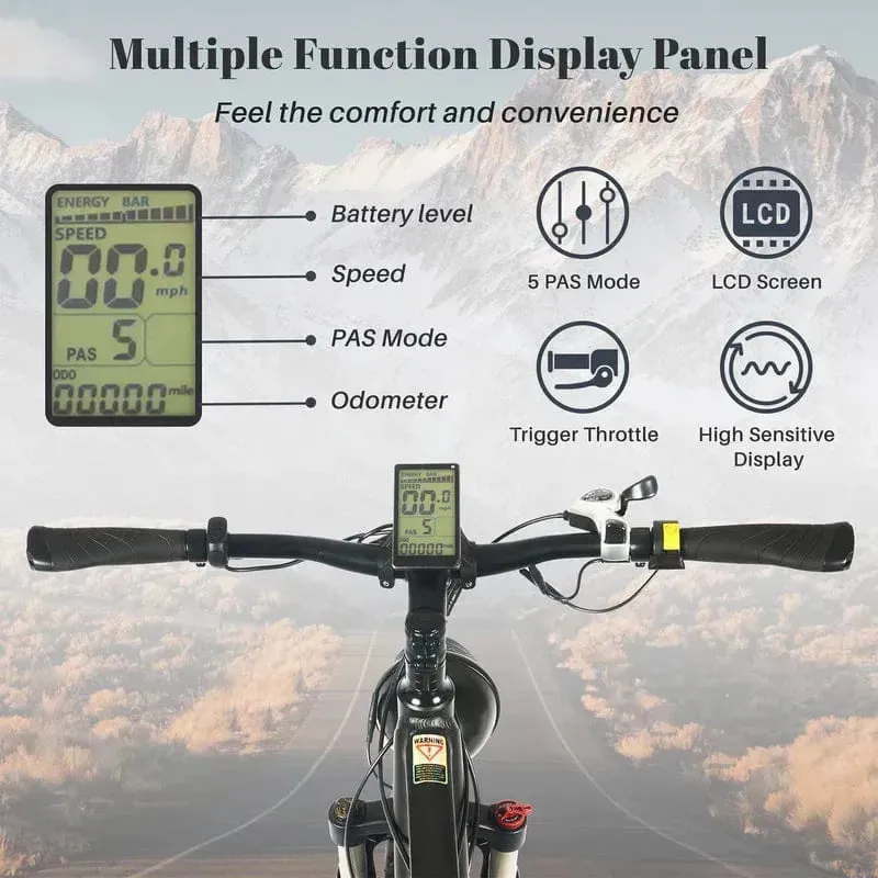 Tracer Tacoma 26" 7 Speed Electric Fat Tire Bike w/ Dual Suspensions - 800 Watt, 48V