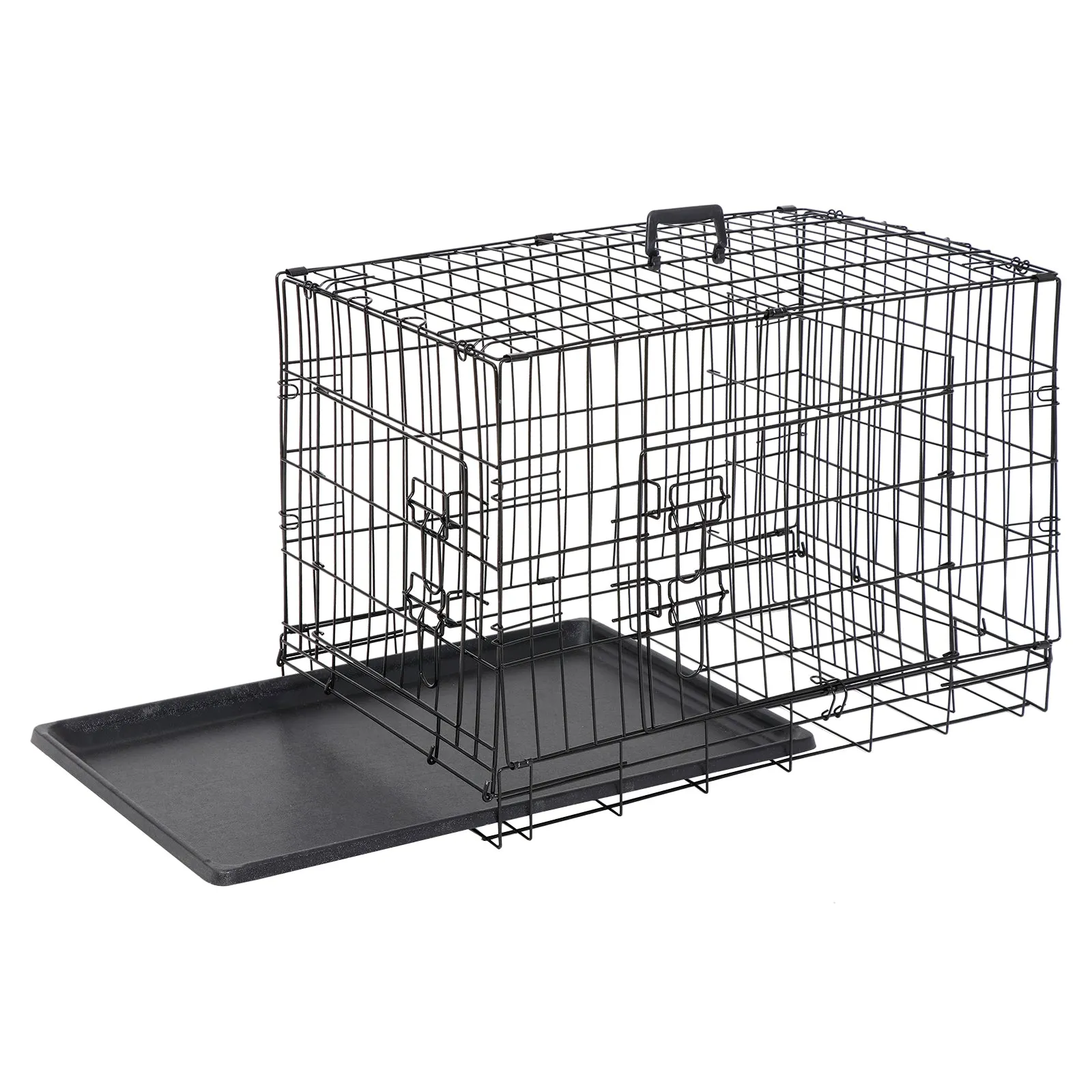 ZENY™ 30 inch Dog Crate Double Door Folding Metal Dog or Pet Crate Kennel