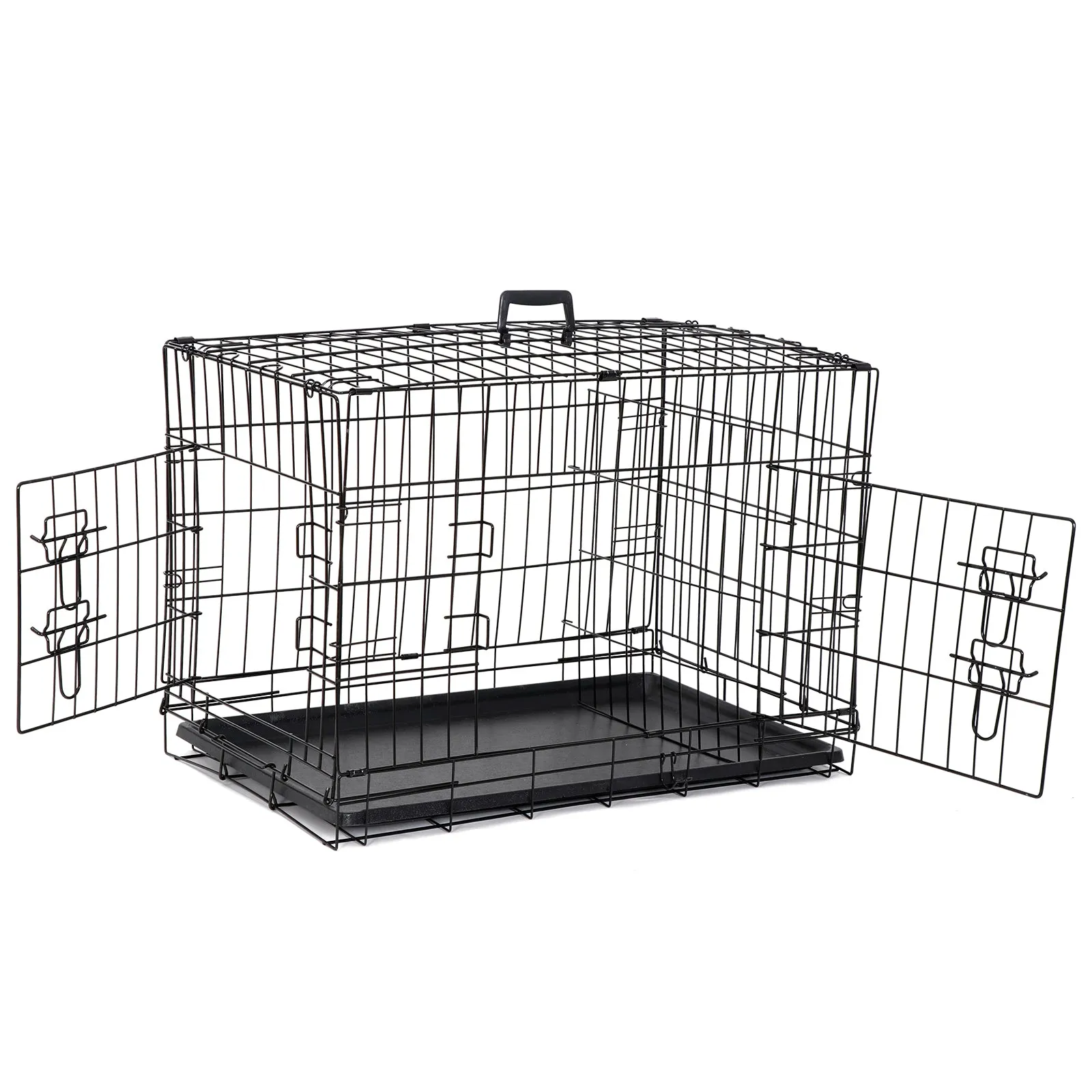 ZENY™ 30 inch Dog Crate Double Door Folding Metal Dog or Pet Crate Kennel