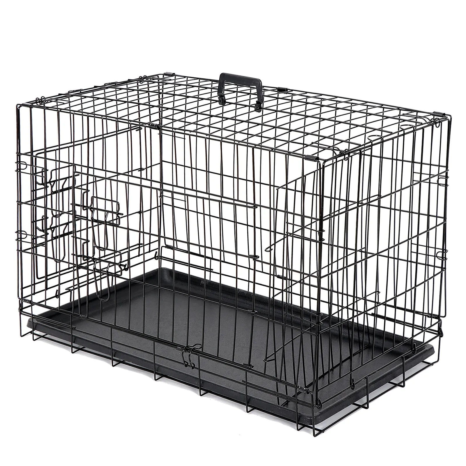 ZENY™ 30 inch Dog Crate Double Door Folding Metal Dog or Pet Crate Kennel