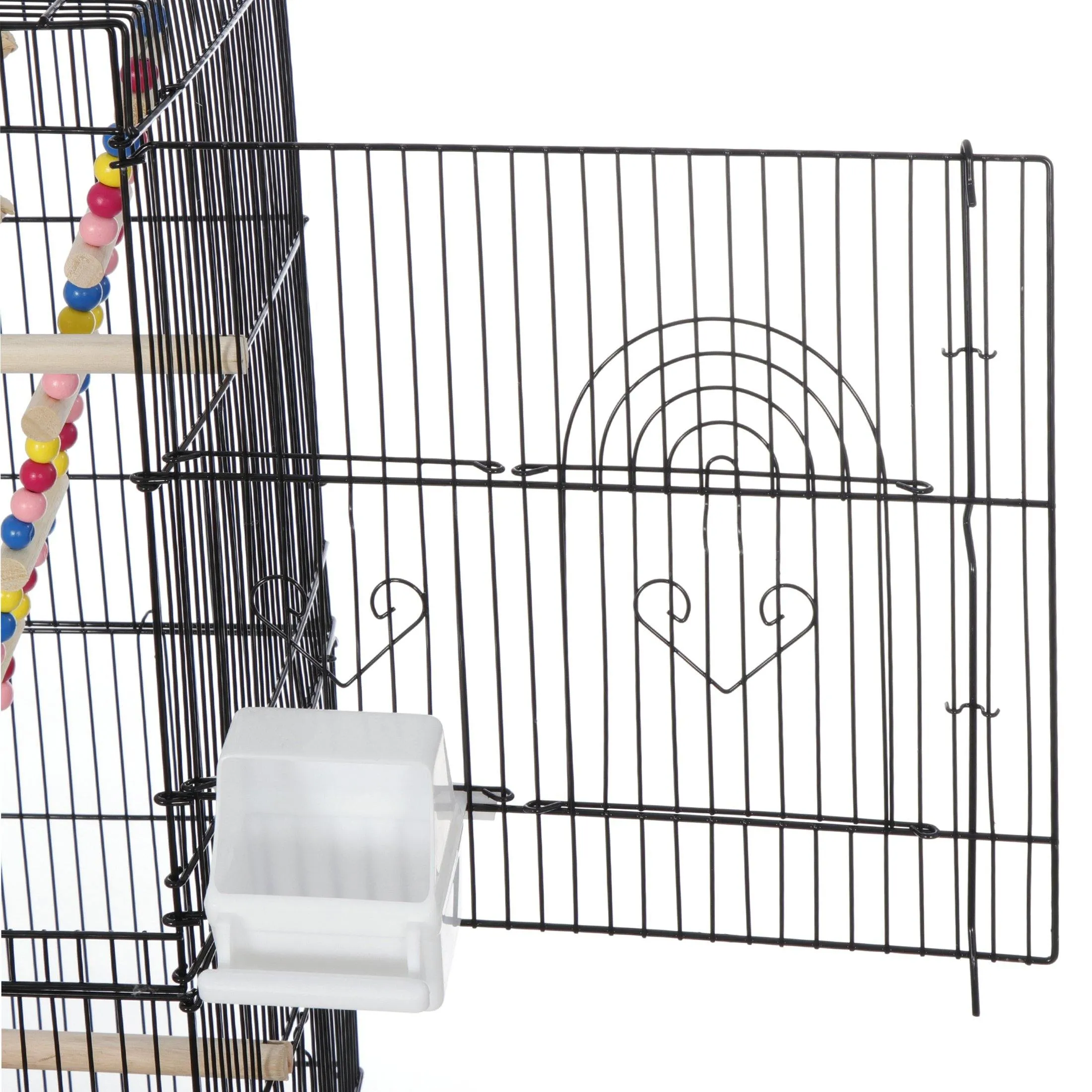 ZENY™ 39-inch Roof Top Large Flight Parrot Bird Cage Wrought Iron Bird Cage Small Pet House w/Toys