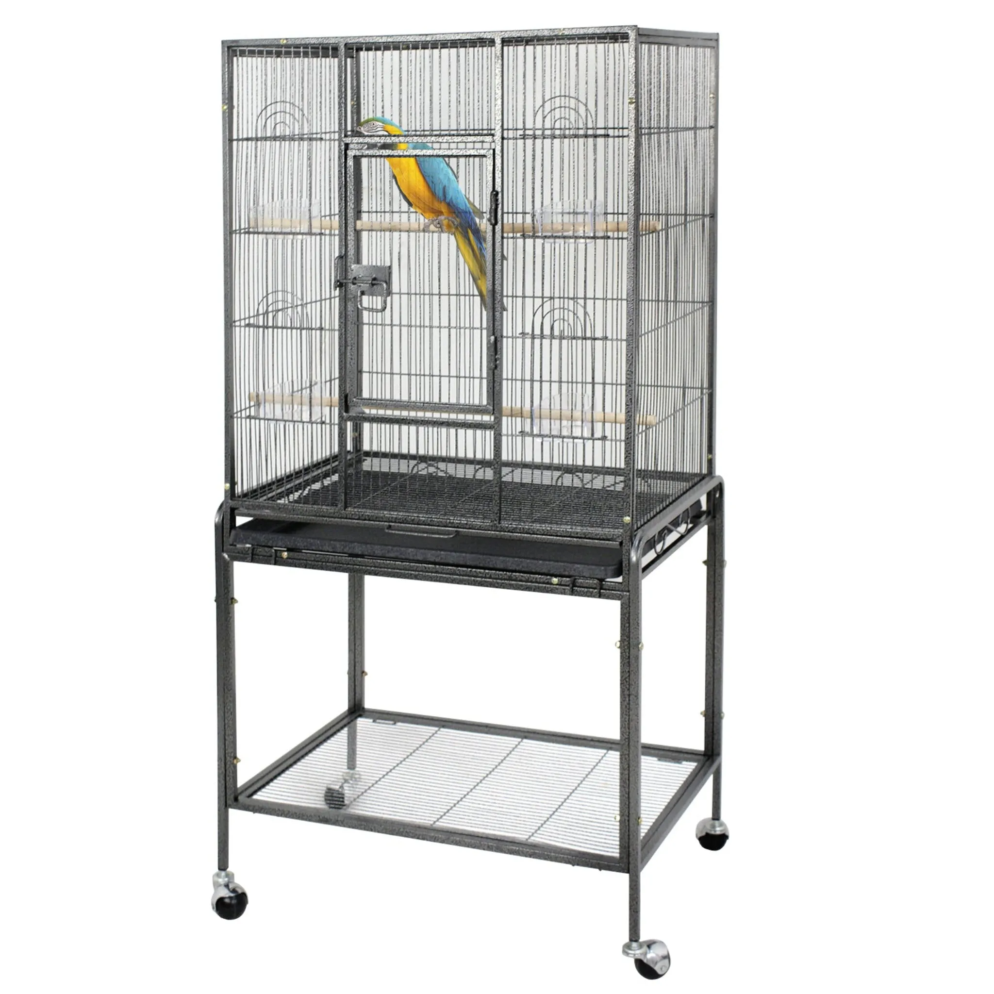 ZENY™ 53-Inch Bird Cage with Stand Made From Wrought Iron