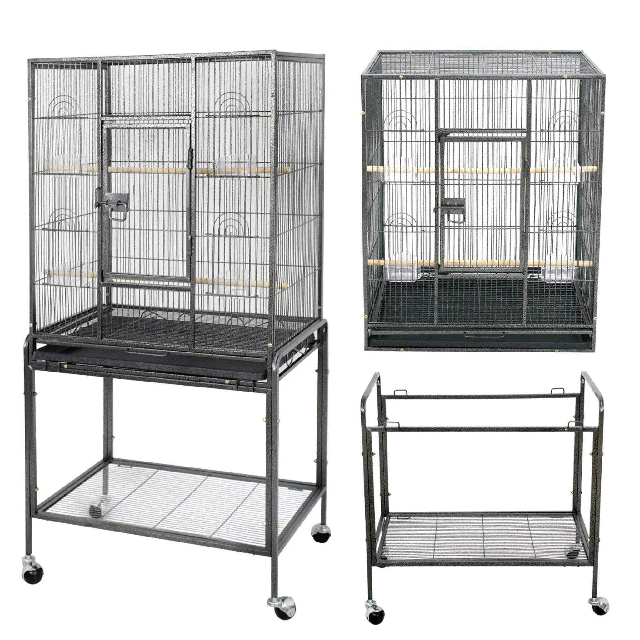 ZENY™ 53-Inch Bird Cage with Stand Made From Wrought Iron