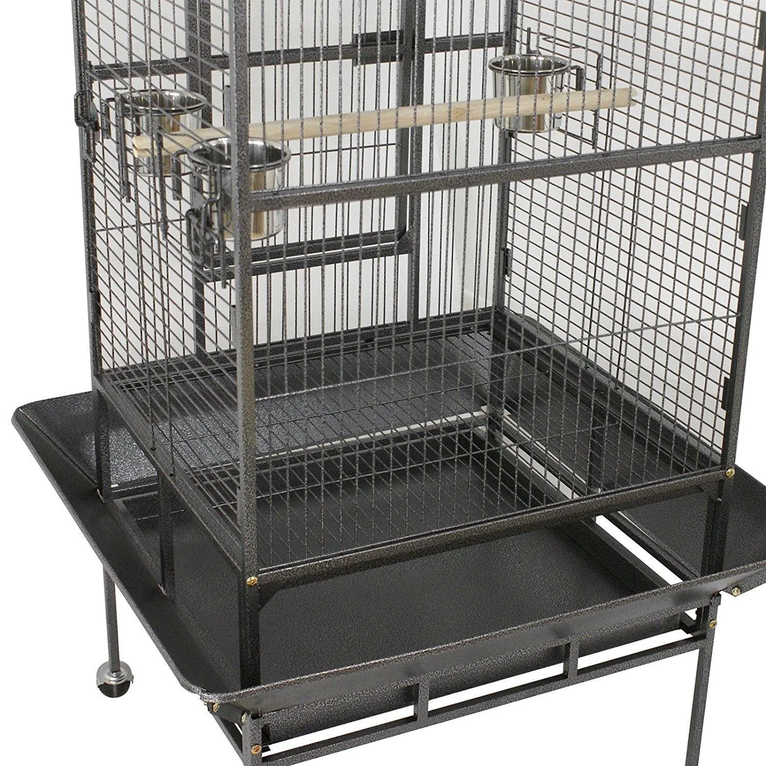 ZENY™ Large Parrot Bird Cage with Rolling Stand ,Black